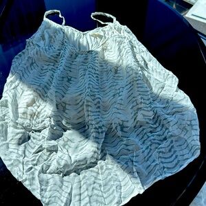 White and grey spaghetti strap top